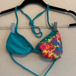 Xhilaration- teal string bikini triangle top- Size medium